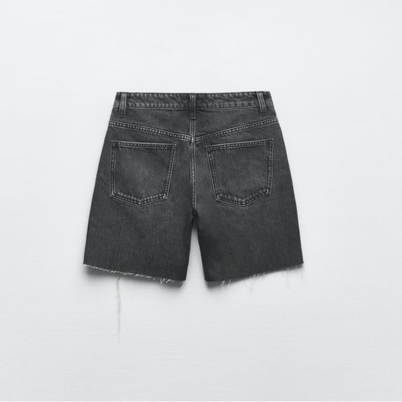 loose fit Zara mid rise denim shorts size 0 - Picture 2 of 9